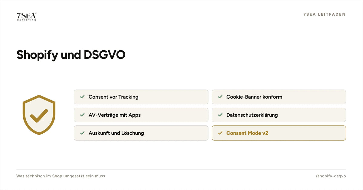 Checkliste zur technischen DSGVO-Umsetzung in einem Shopify-Shop